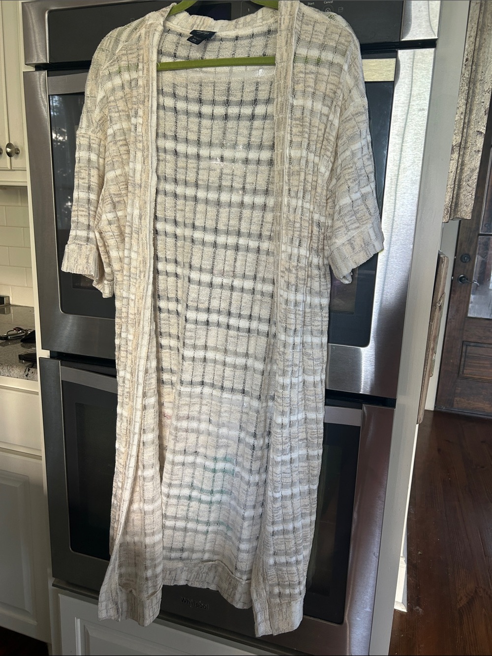 Daytrip Cream and Beige Lightweight Knit Cardigan / swimsuit cover up XS